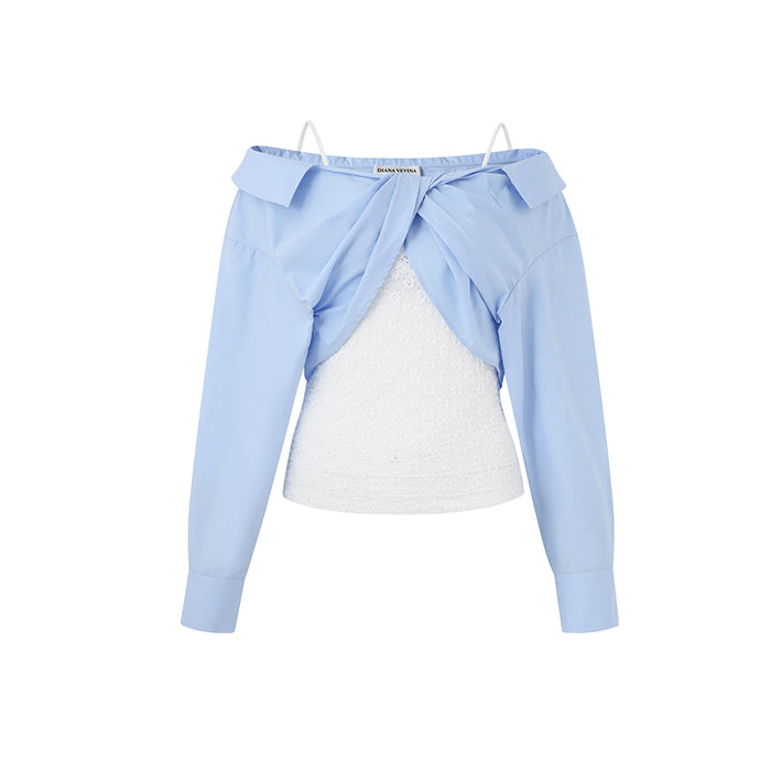 BLUE LACE BLOUSE