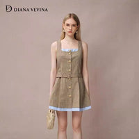 PLAID AND STRIPE PATCHWORK DRESS