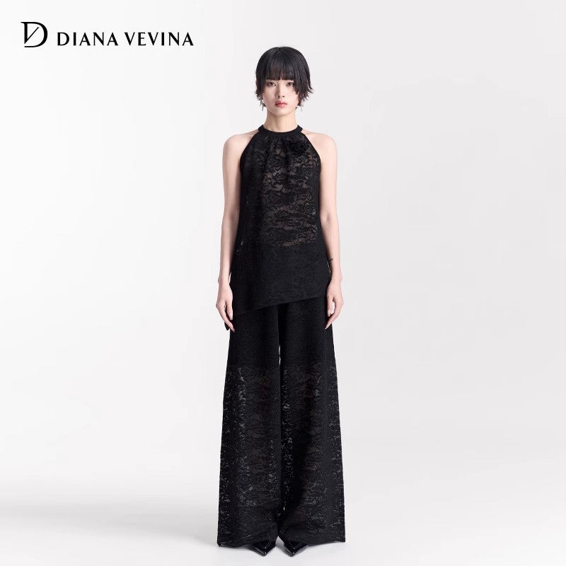 BLACK JACQUARD PANTS