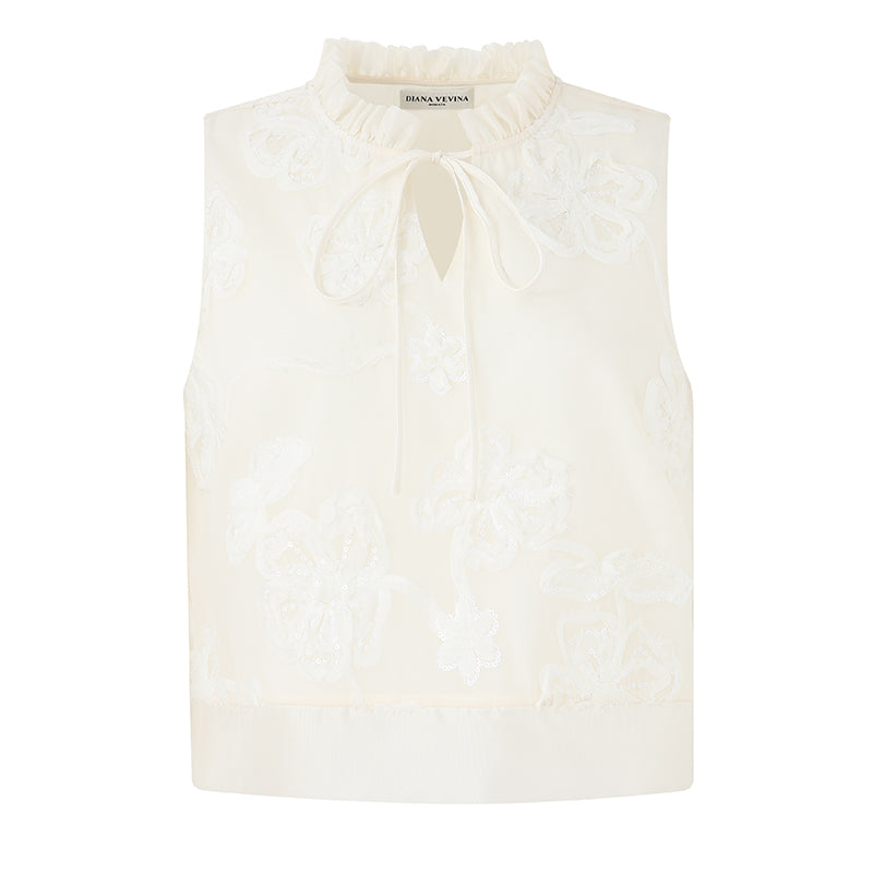 BEIGE SLEEVELESS TOP