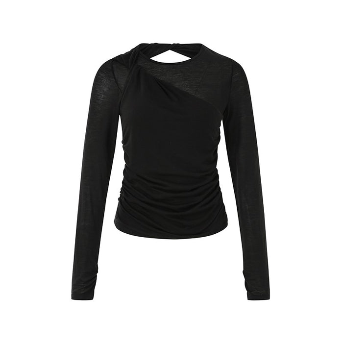BLACK LONG SLEEVE ESSENTIAL TOP
