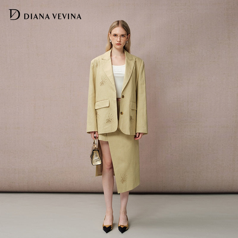 GREEN LINEN BLAZER