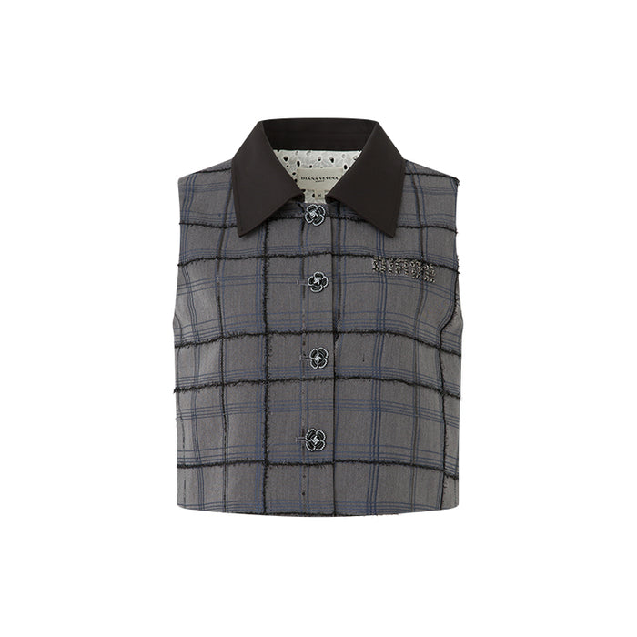 PREPPY PLAID VEST