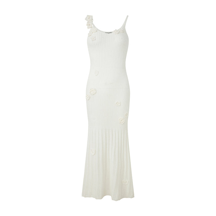 WHITE CROCHET KNIT DRESS