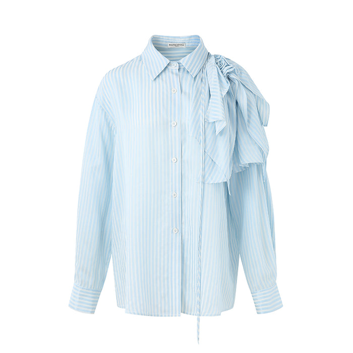 BLUE ACETATE STRIPED SHIRT