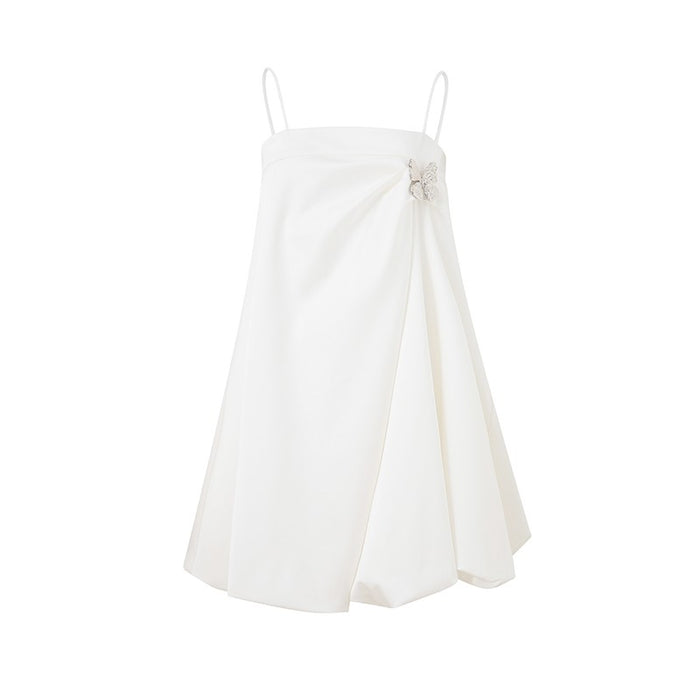 WHITE STRAPPY BUTTERFLY DRESS