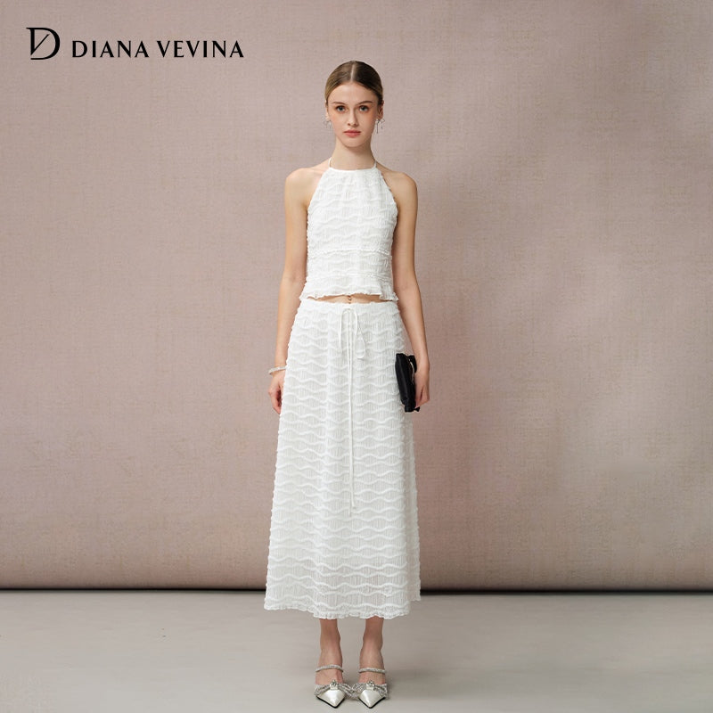 CHIFFON RUCHED MESH SKIRT