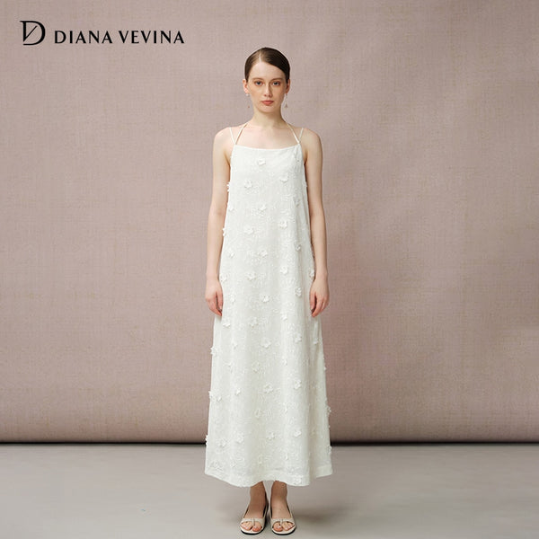 LACE EYELET 3D FLORAL DRESS