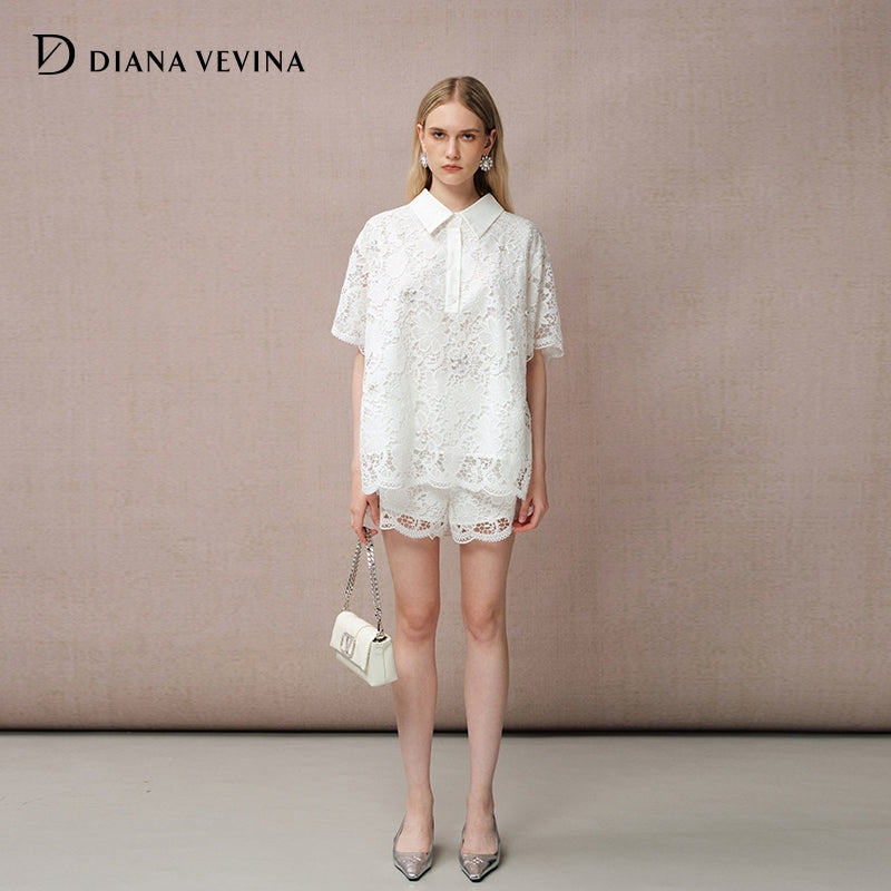LACE SHORT SLEEVE SHIRT