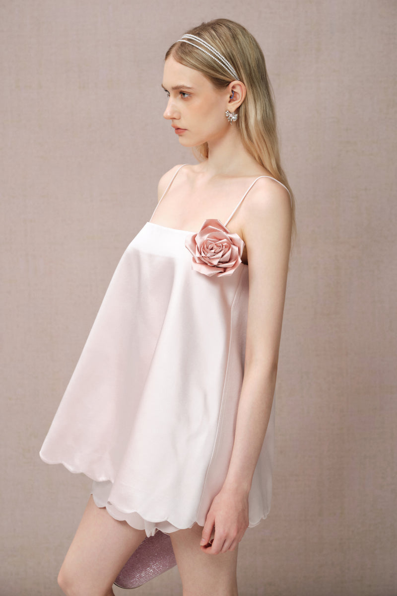 PINK WAVY EDGE SATIN SHORTS