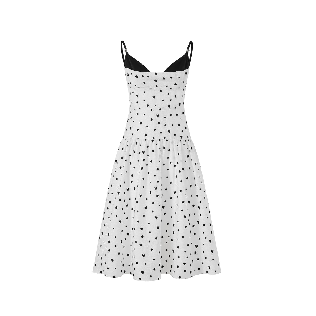Contrast Trim Polka Dot Cami Dress