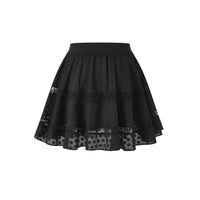 Lace Patchwork Polka Dot Jacquard Skirt