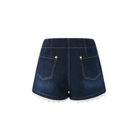 Braided Trim Denim Shorts