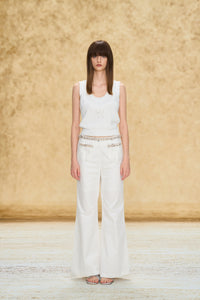 3D Butterfly Appliqué Knit Sweater Vest White
