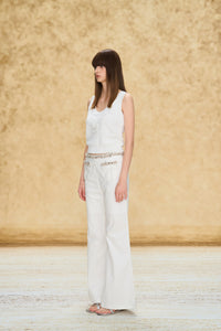 3D Butterfly Appliqué Knit Sweater Vest White