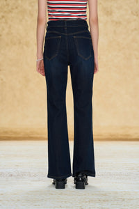Braided Trim Stretch Micro Flare Jeans