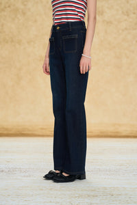 Braided Trim Stretch Micro Flare Jeans