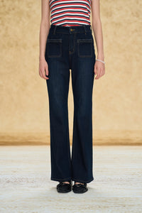 Braided Trim Stretch Micro Flare Jeans