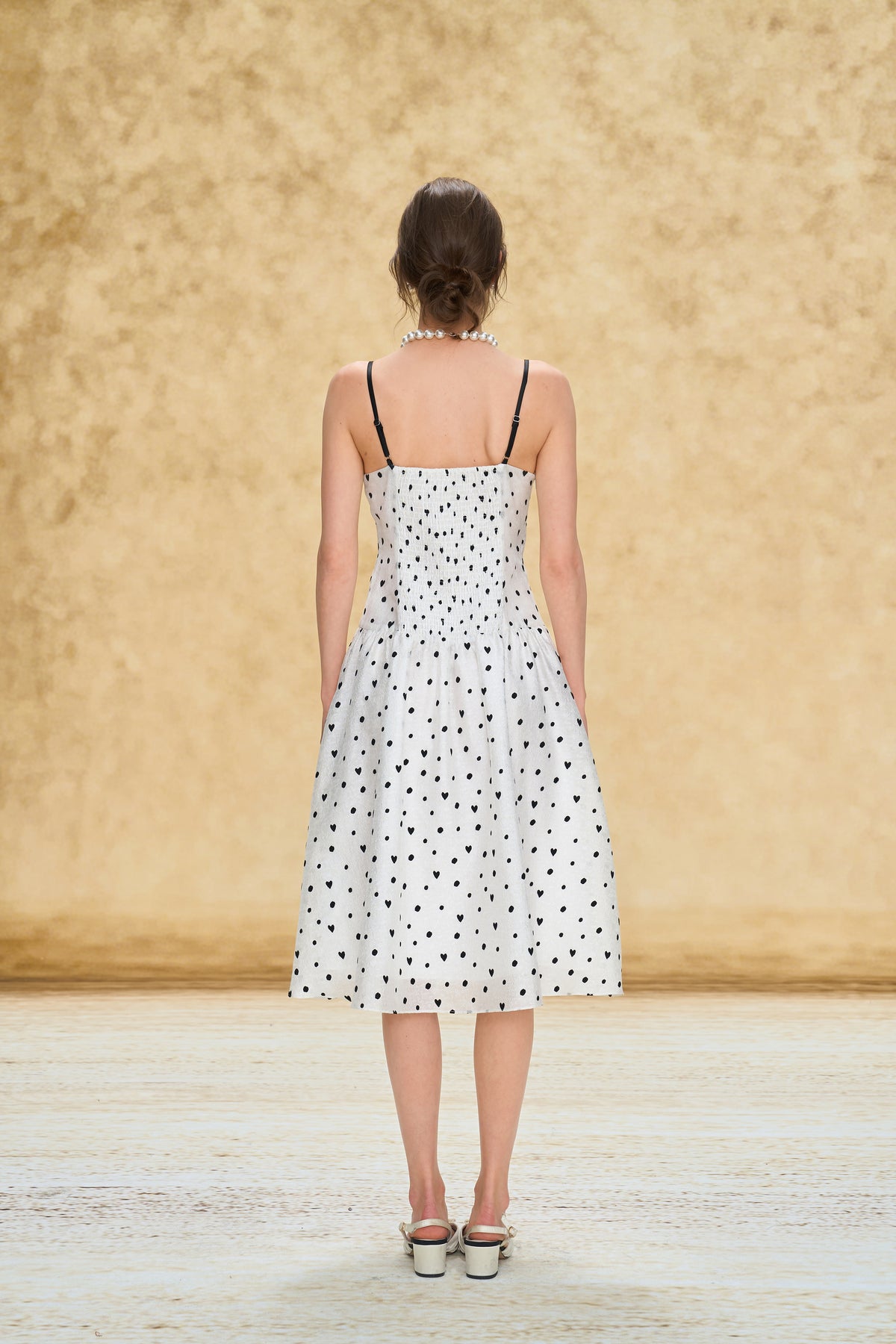 Contrast Trim Polka Dot Cami Dress