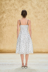 Contrast Trim Polka Dot Cami Dress