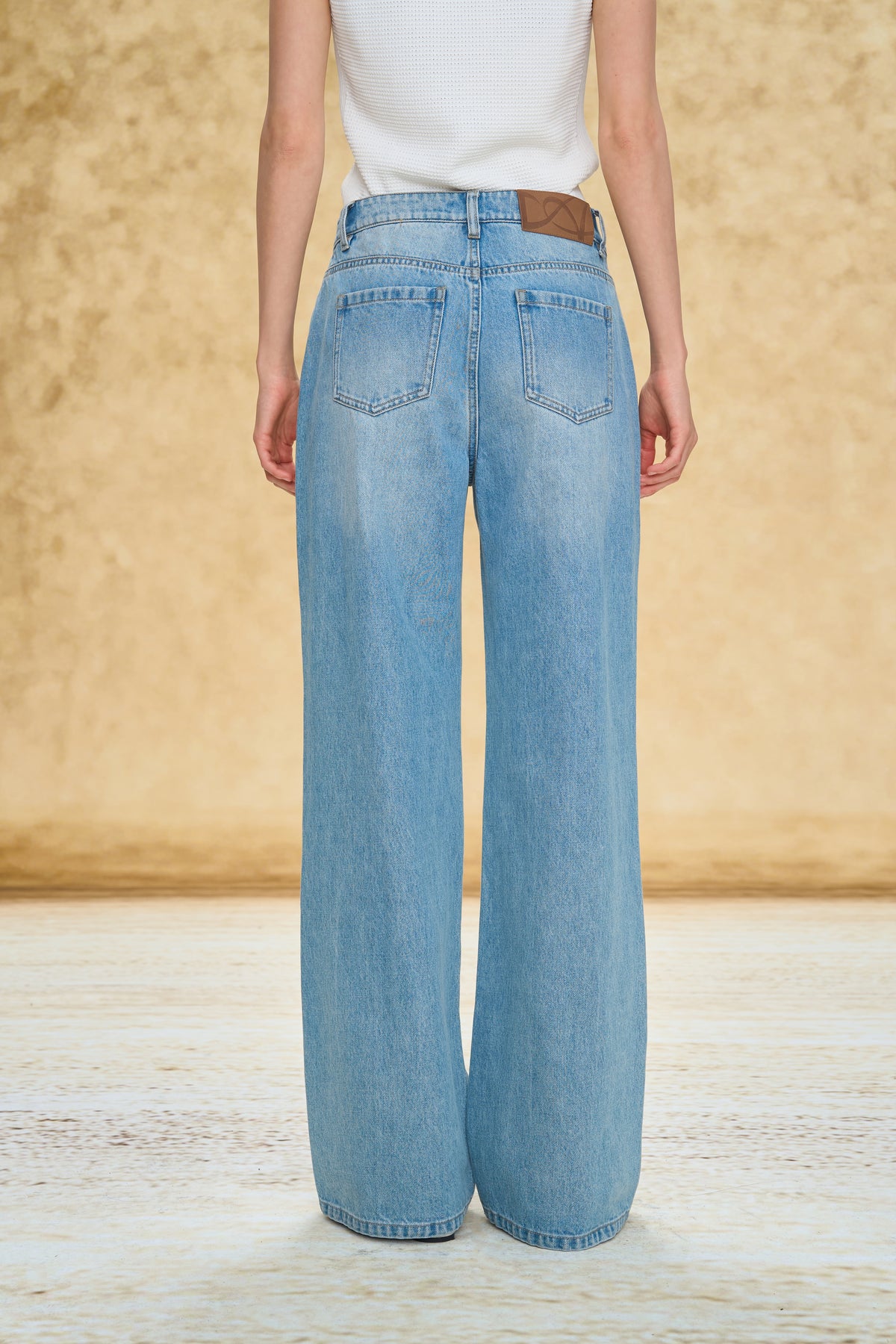 Lace Print Wide Leg Jeans