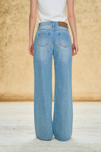 Lace Print Wide Leg Jeans