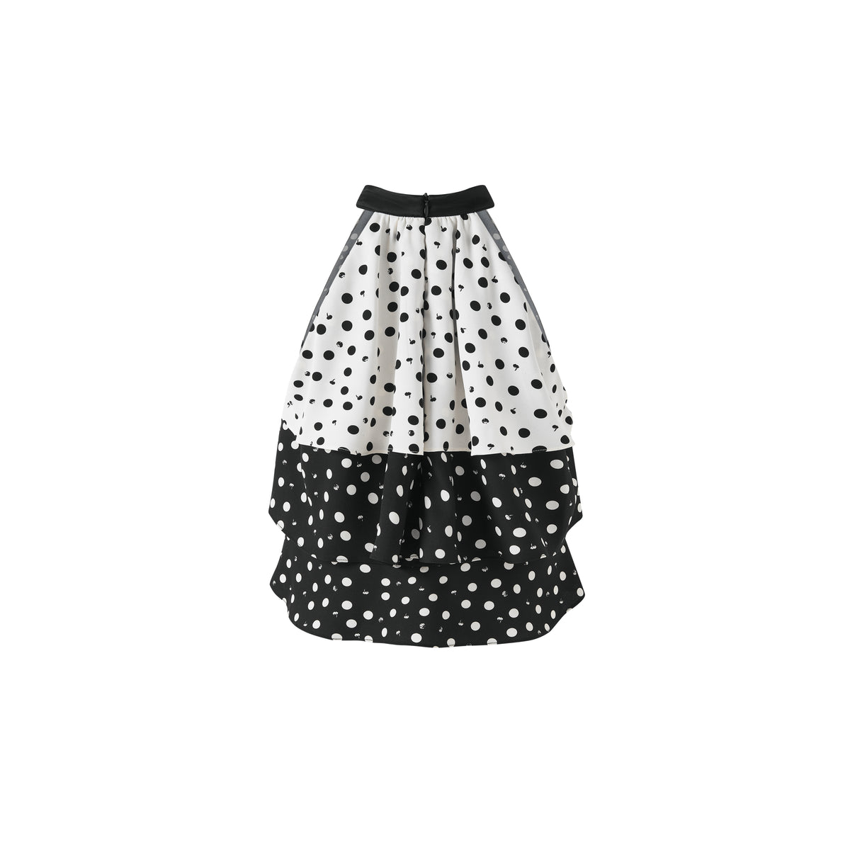 Retro Colorblock Polka Dot Halter Neck Top