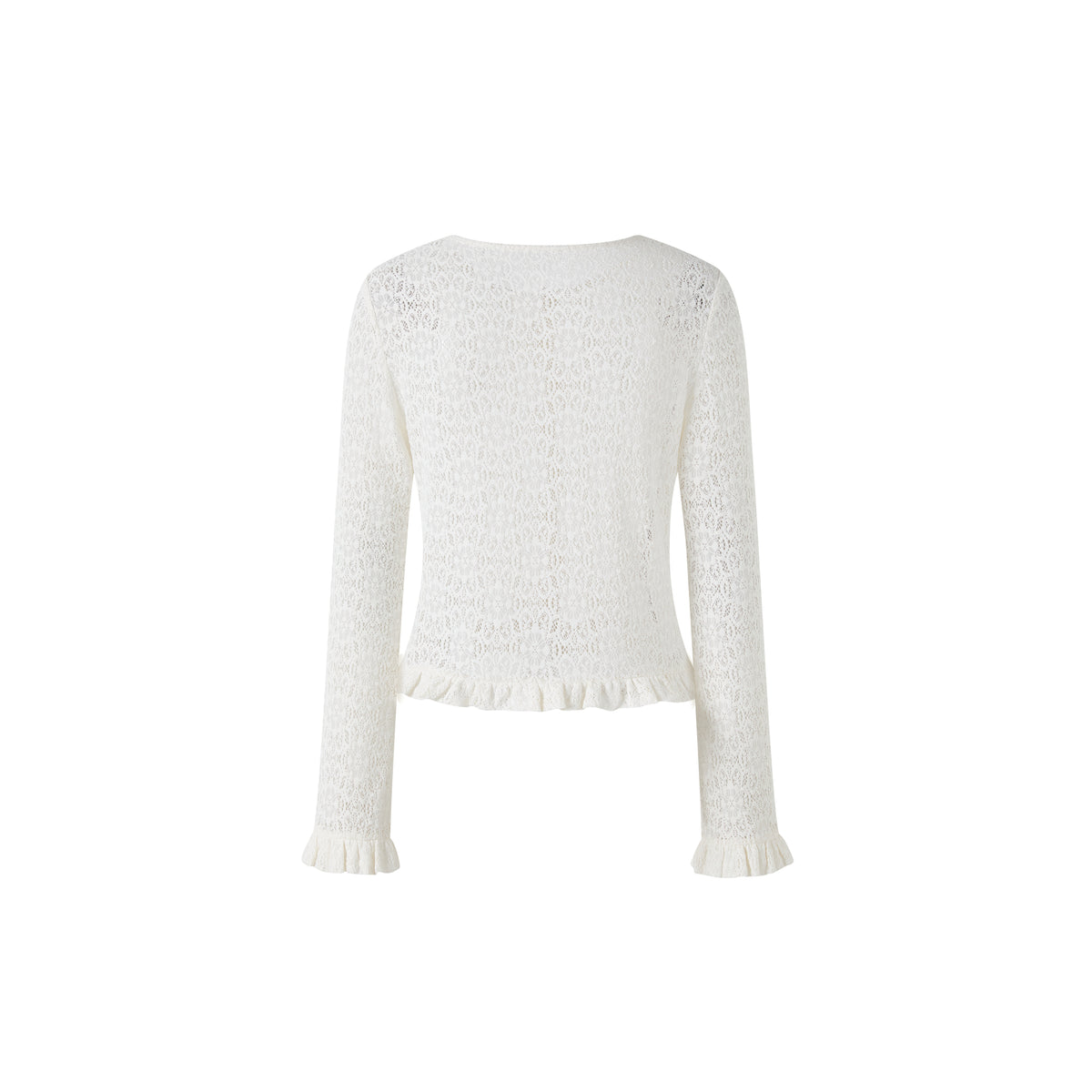 Ruffle Trim Lace Cardigan