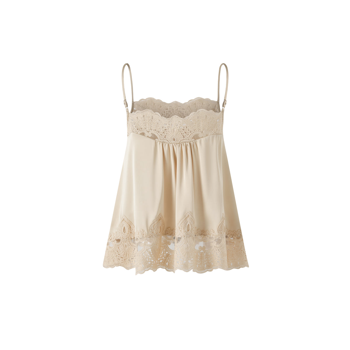 Delicate Lace Trim Short Sleeve Top