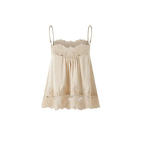 Delicate Lace Trim Short Sleeve Top