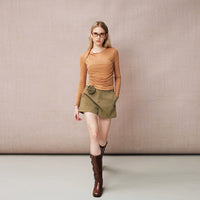 CARAMEL LONG SLEEVE ESSENTIAL TOP