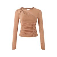 CARAMEL LONG SLEEVE ESSENTIAL TOP