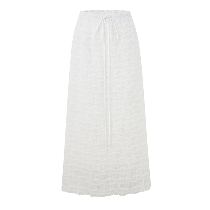 CHIFFON RUCHED MESH SKIRT