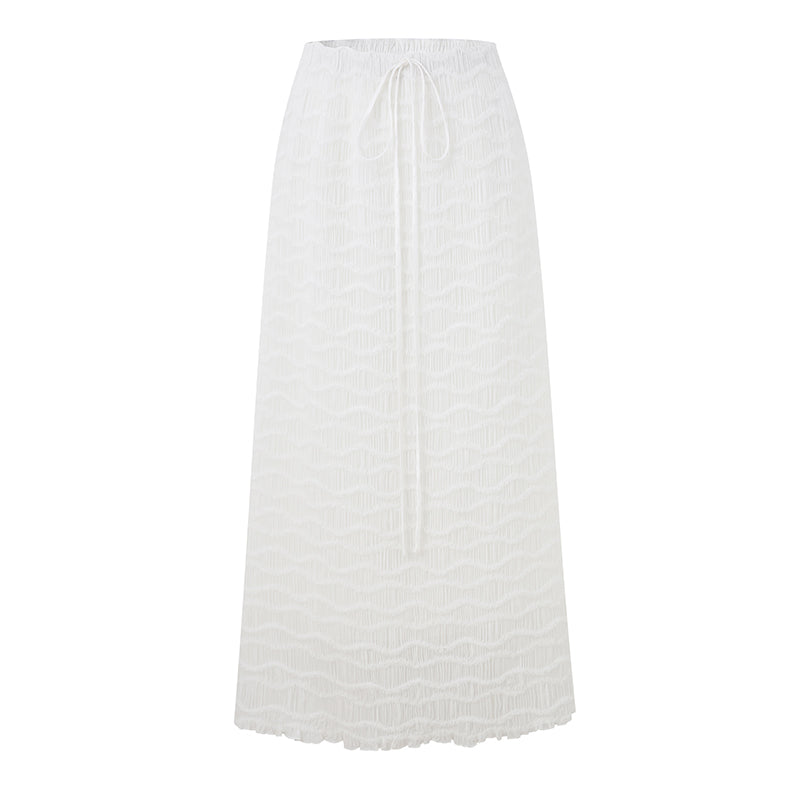 CHIFFON RUCHED MESH SKIRT