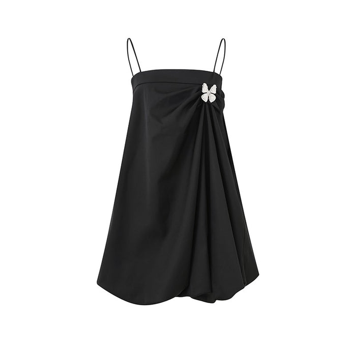 BLACK STRAPPY BUTTERFLY DRESS