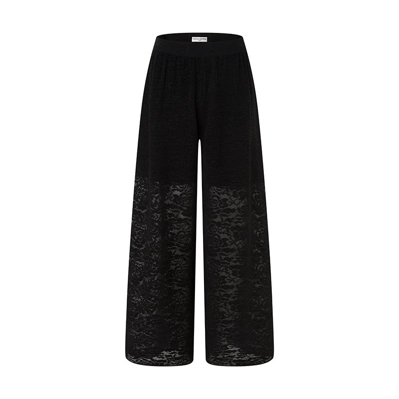 BLACK JACQUARD PANTS
