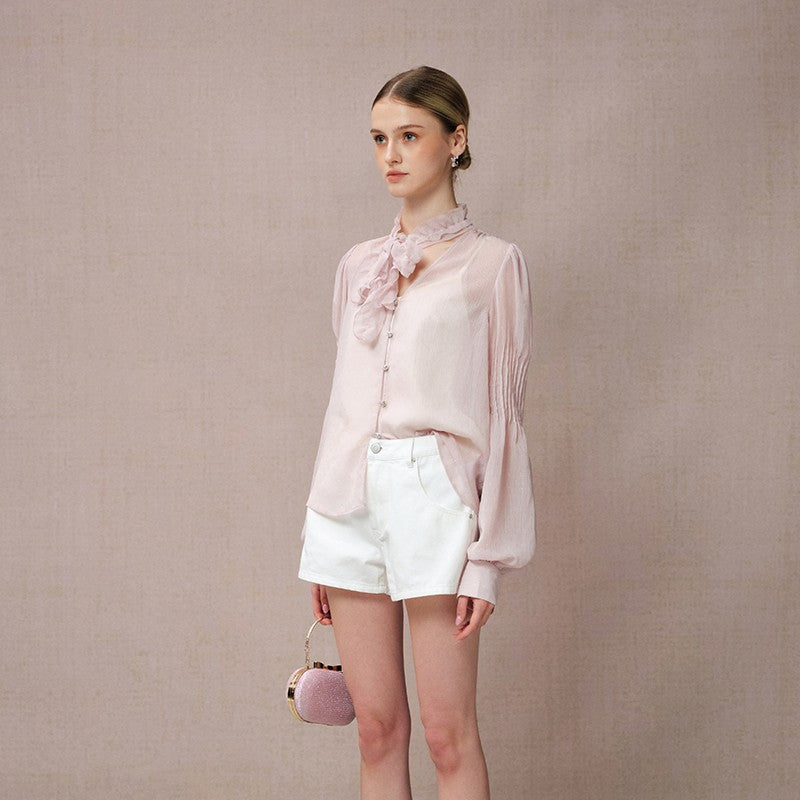 PINK CHIFFON BLOUSE