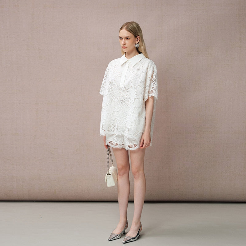 LACE SHORT SLEEVE SHIRT