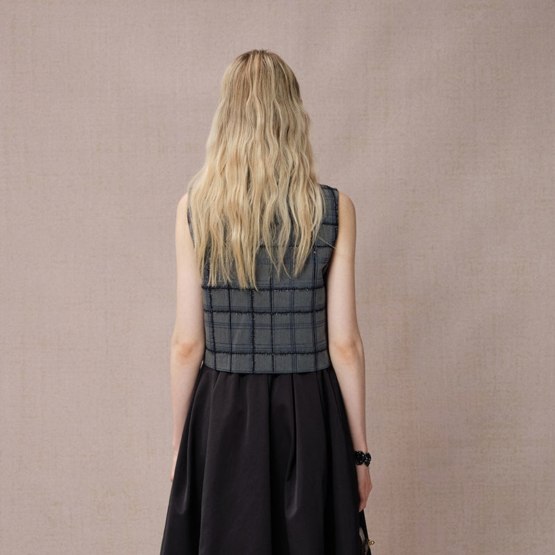 PREPPY PLAID VEST