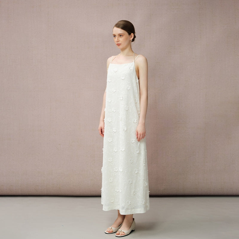 LACE EYELET 3D FLORAL DRESS
