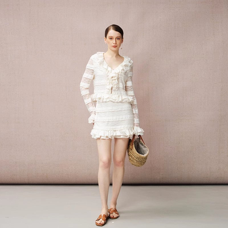 BEIGE LACE CARDIGAN