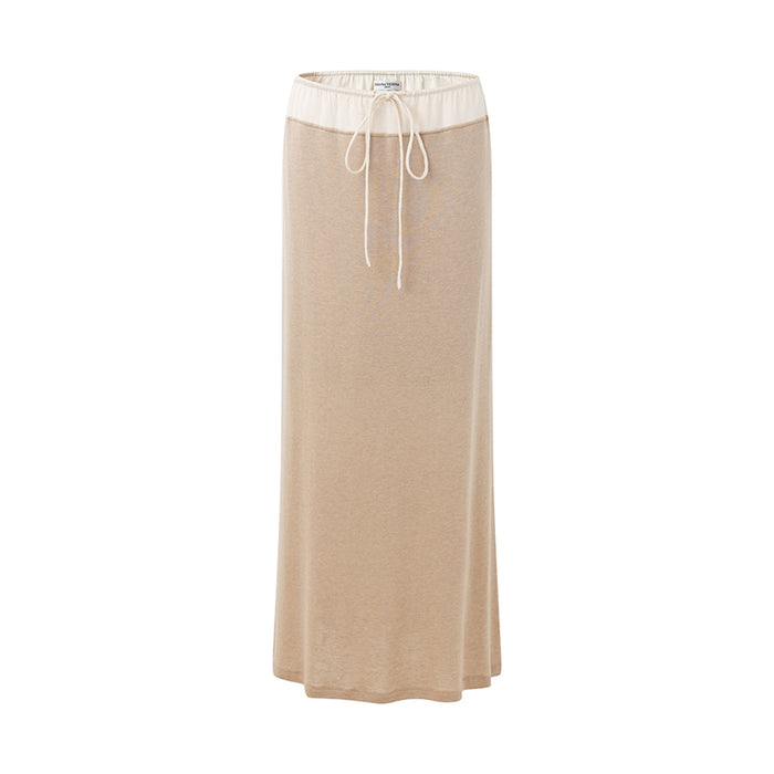KNIT PATCHWORK ACETATE LONG SKIRT