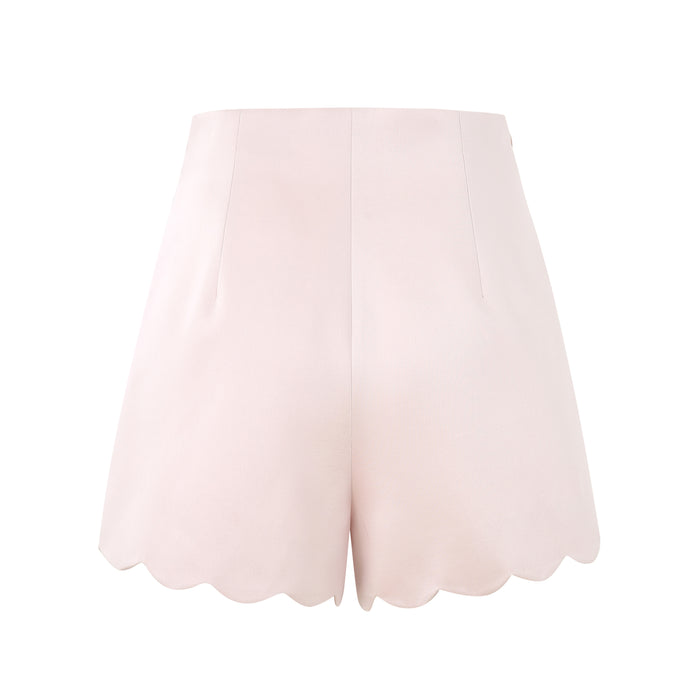 PINK WAVY EDGE SATIN SHORTS