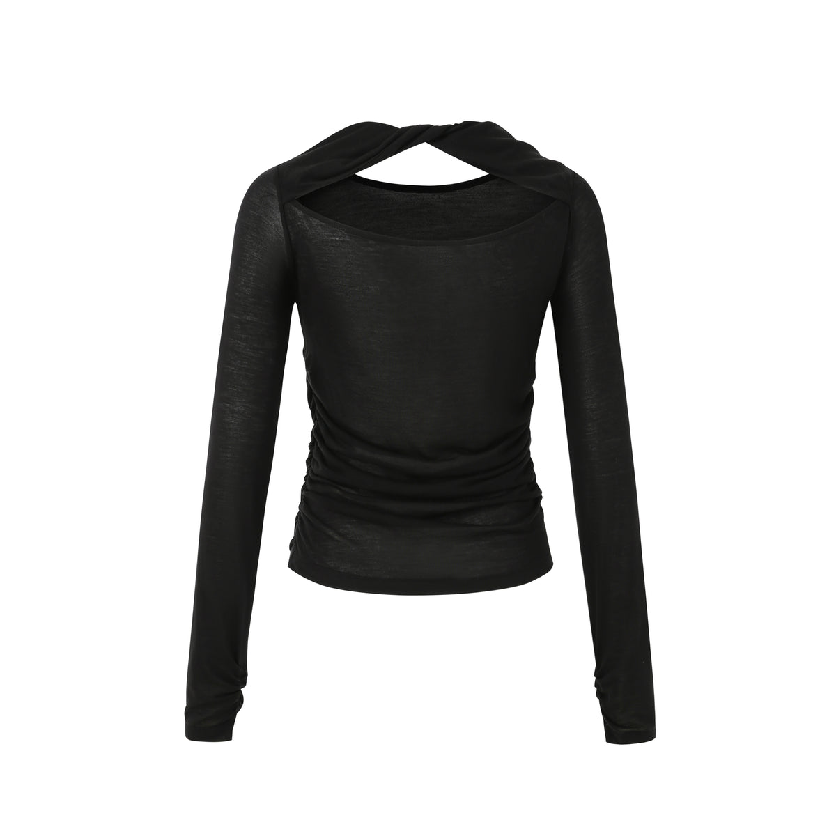 BLACK LONG SLEEVE ESSENTIAL TOP