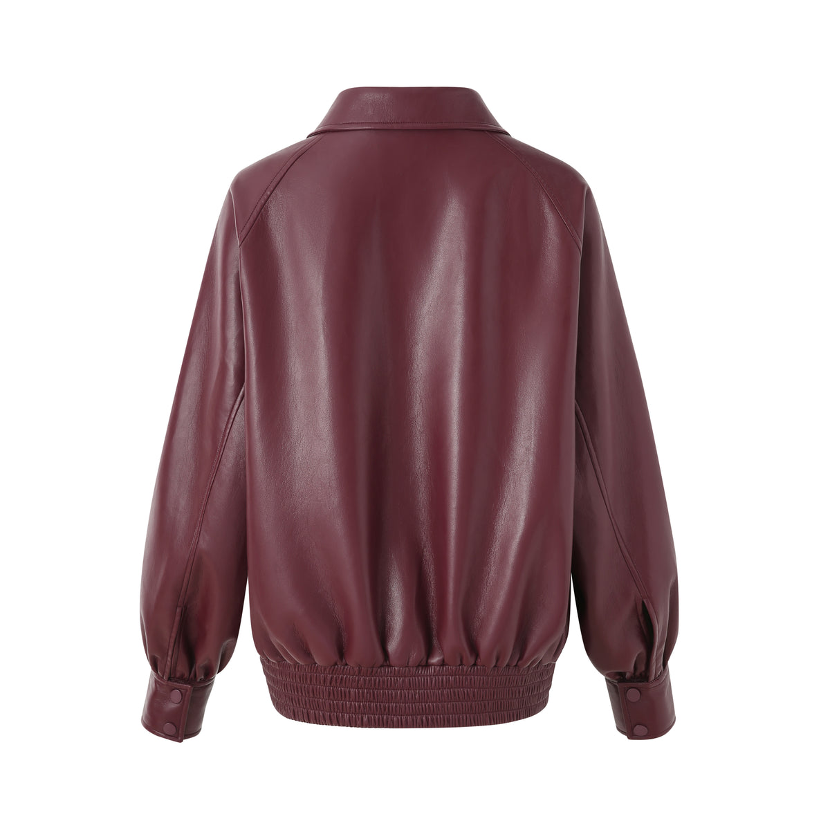 BURGUNDY CLASSIC LAPEL LEATHER JACKET