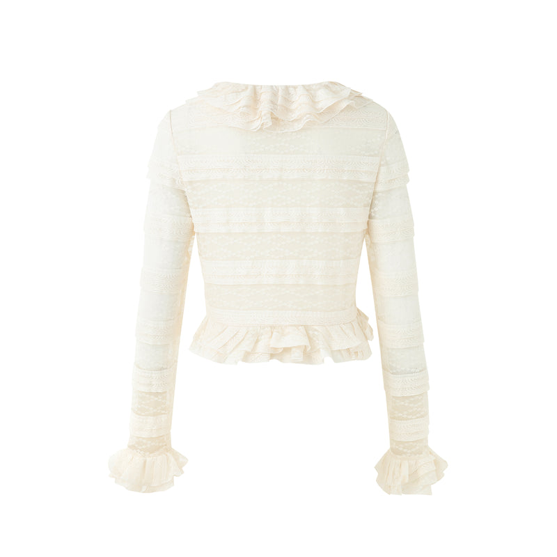 BEIGE LACE CARDIGAN