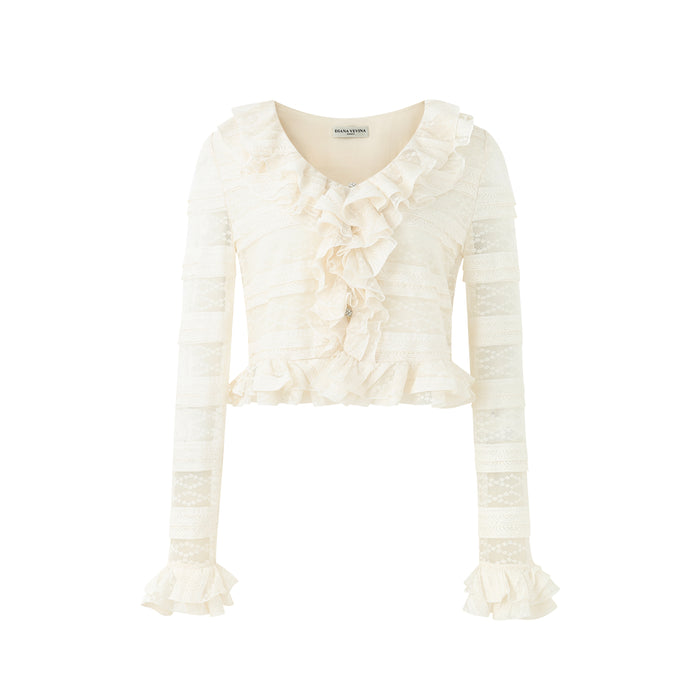 BEIGE LACE CARDIGAN