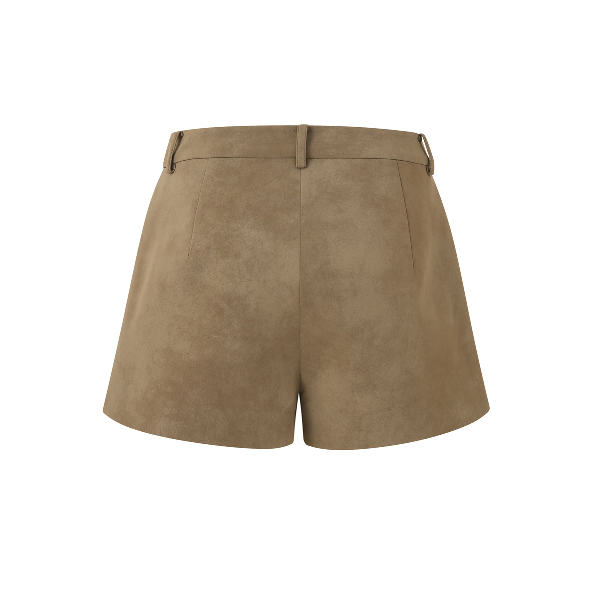 COFFEE BROWN FLOWER LEATHER SHORTS