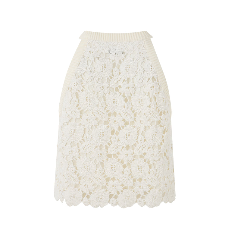 LACE EMBROIDERED EYELET BLOUSE