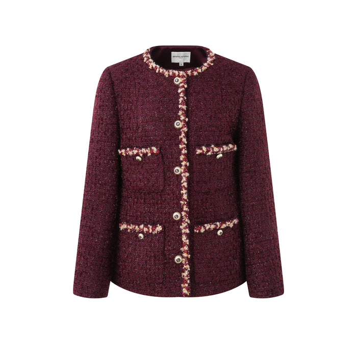BURGUNDY TWEED JACKET